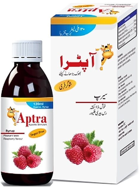 Aptra (Herbal appetite stimulant syrup) 120 ml syrup pack, marketed by Trion Pharmaceutical