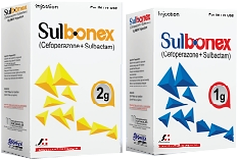 Sulbonex (Cefoperazone + Sulbactam) 1 g IM/IV injection pack, marketed by Trion Pharmaceutical